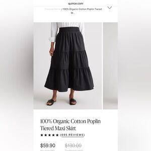 Quince Classic Black Maxi Skirt